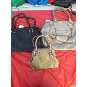 Lot Of 3 Purses Tan +gold + Brown